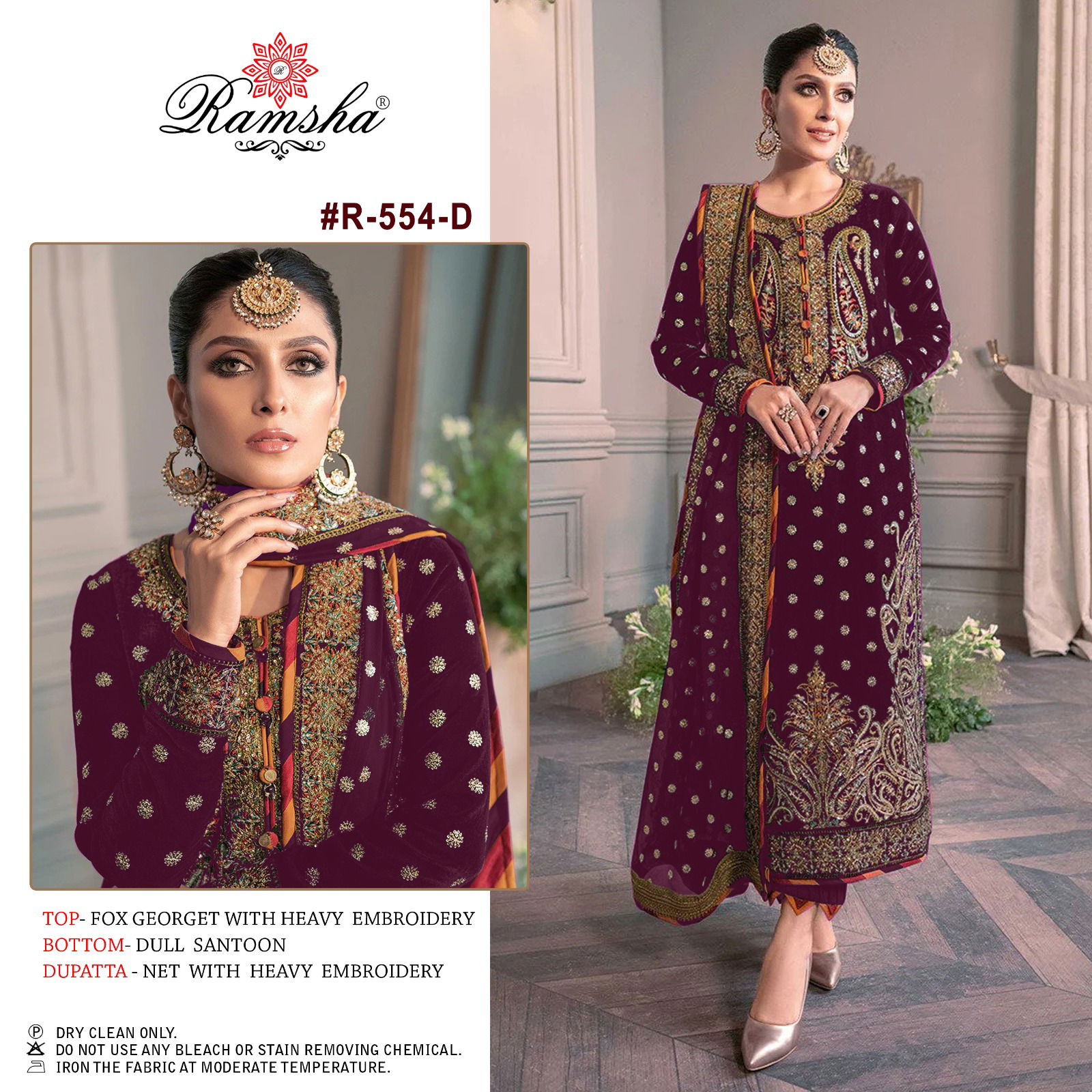Ramsha R 554 Nx Fancy Wholesale Georgette Pakistani Suit